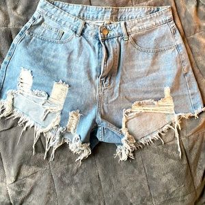 Ripped denim shorts Shein 0XL